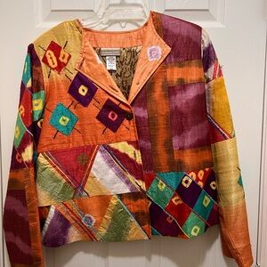 Coldwater Creek Multicolor Patchwork Blazer